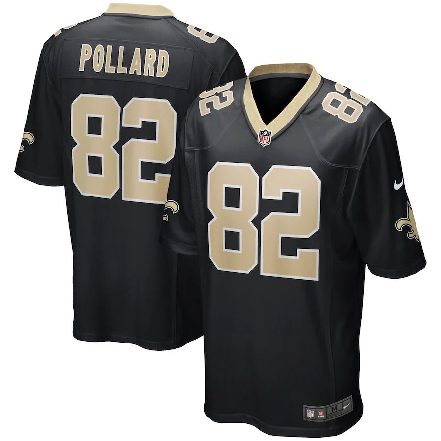 Men New Orleans Saints #82 Bob Pollard Nike Black Game Retired Player NFL Jersey